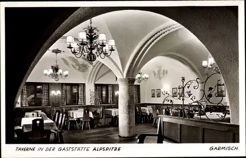 Ak Garmisch Partenkirchen in Oberbayern, Gaststätte Alpspitze, Taverne, Sonnenstraße 6