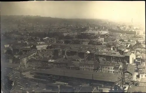 Ak Bulgarien, Panorama mit Güterbahnhof, Echtfoto