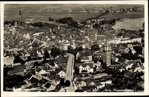 Ak Straubing an der Donau Niederbayern, Fliegeraufnahme