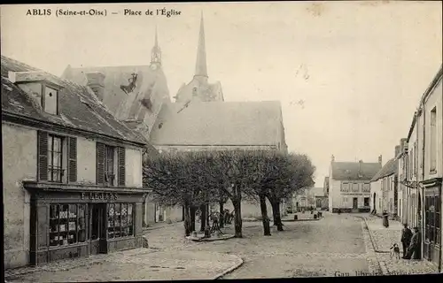 Ak Ablis Yvelines, Place de l'Eglise