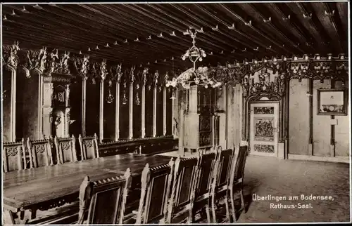 Ak Überlingen am Bodensee, Rathaus Saal