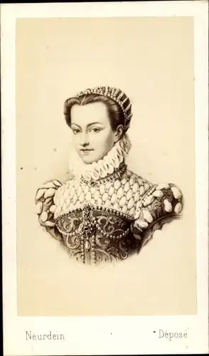 Carte de Visite Elisabeth von Österreich, Königin von Frankreich