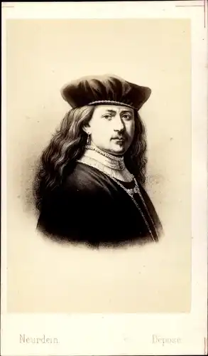 Carte de Visite Rembrandt van Rijn, Selbstportrait