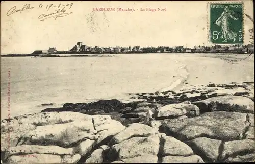 Ak Barfleur Manche, La Plage Nord