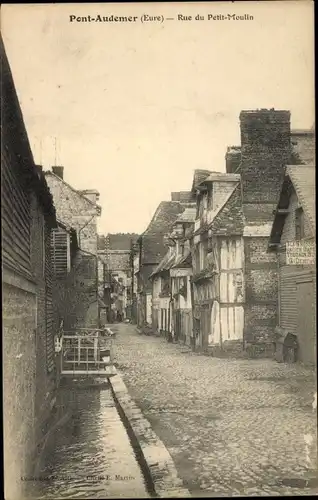 Ak Pont Audemer Eure, Rue du Petit Moulin