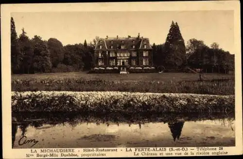 Ak La Ferté Alais Essonne, Hotel Restaurant La Michaudiere, Le Chateau