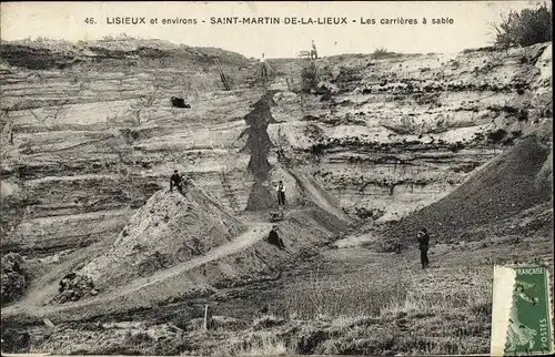 Ak Saint-Martin-de-la-Lieux Calvados, Les carrieres a sable