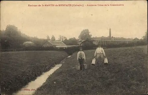 Ak Saint Martin de Bienfaite Calvados, Ancienne Usine de la Cressonniere