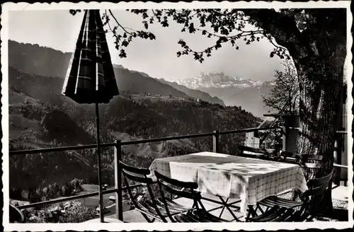 Ak Les Avants Montreux Kanton Waadt, Hotel de Souloup, Terrasse