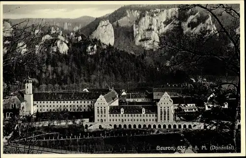 Ak Beuron, Blick auf das Kloster mit Garten, Donautal