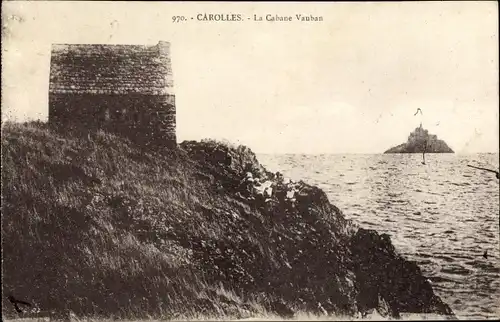Ak Carolles-Plage Manche, La Cabane Vauban