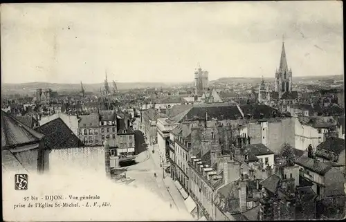 Ak Dijon Côte d'Or, Gesamtansicht mit Saint Michel