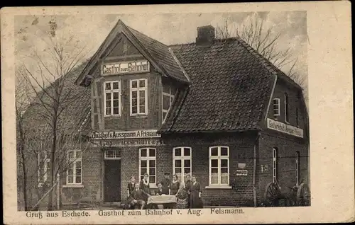 Ak Eschede Celle Niedersachsen, Gasthof zum Bahnhof, Maggi Reklameschild