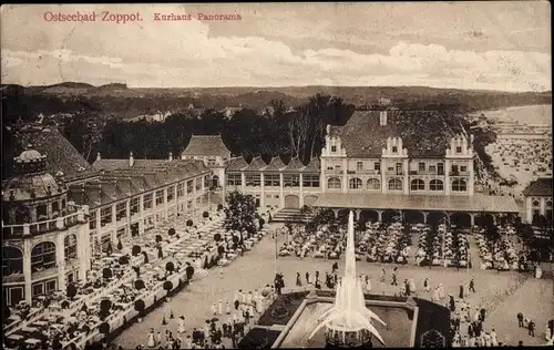 Ak Sopot Gdańsk Zoppot Danzig, Kurhaus, Springbrunnen