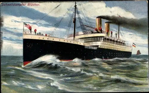 Künstler Ak Schnelldampfer Blücher, HAPAG