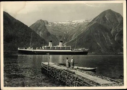 Ak Balholmen Norwegen, Zweischraubenmotorschiff der Monte Klasse, HSDG