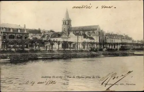 Ak Andresy Yvelines, L'Eglise prise de l'Ile