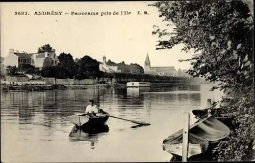 Ak Andresy Yvelines, Panorama pris de l'Ile