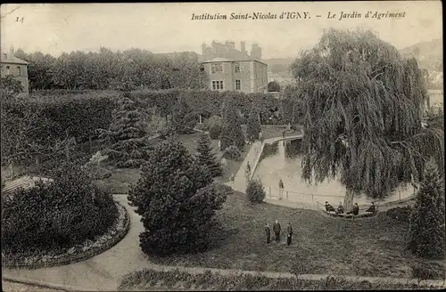 Ak Igny Essonne, Institution Saint Nicolas, Le Jardin d'Agrement