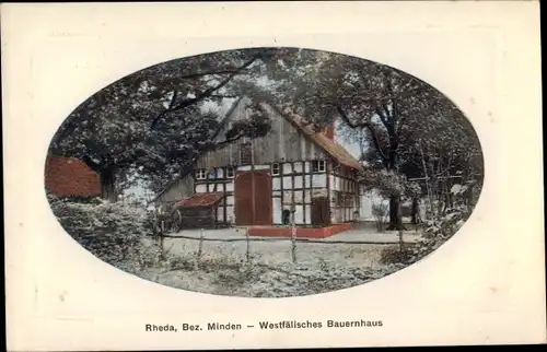 Präge Passepartout Ak Rheda Wiedenbrück in Westfalen, Westfälisches Bauernhaus