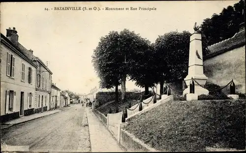 Ak Bazainville Yvelines, Monument, Rue Principale