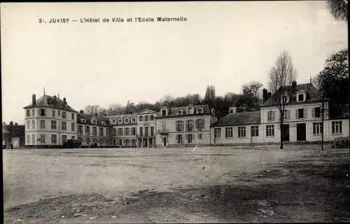 Ak Juvisy Essonne, L'Hotel de Ville et l'Ecole Maternelle