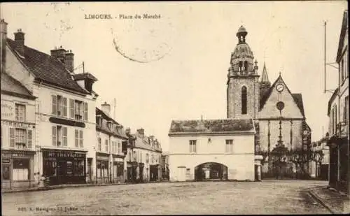 Ak Limours Essonne, Place du Marche