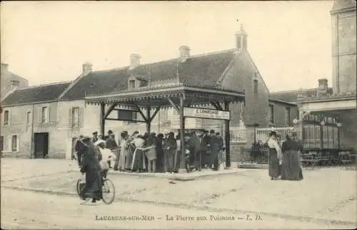 Ak Langrune sur Mer Calvados, La Pierre aux Poissons