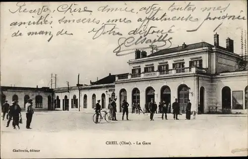 Ak Creil Oise, La Gare