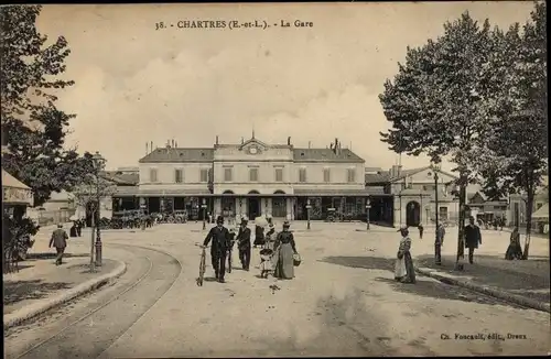 Ak Chartres Eure et Loir, La Gare