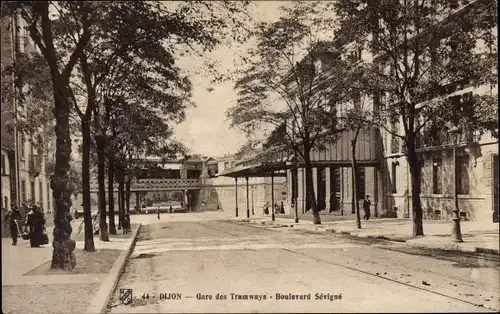 Ak Dijon Côte d'Or, Gare des Tramways, Boulevard Sevigne