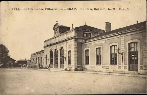 Ak Gray Haute Saône, La Gare Est et P L M