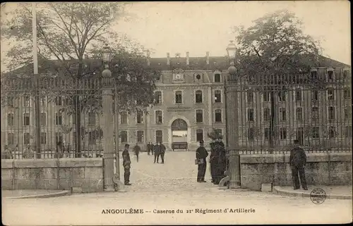 Ak Angoulême Charente, Caserne du 21 Régiment d'Artillerie