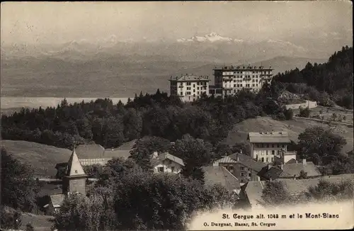 Ak Saint Cergue Kanton Waadt, Vue generale, Mont Blanc