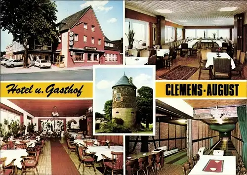 Ak Davensberg Ascheberg bei Münster, Gasthaus Clemens August, Kegelbahn, Daverturm