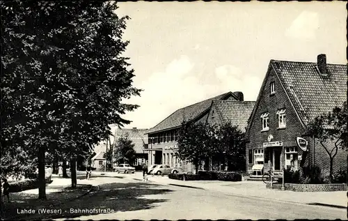 Ak Lahde Petershagen an der Weser, Bahnhofstraße