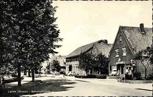 Ak Lahde Petershagen an der Weser, Bahnhofstraße