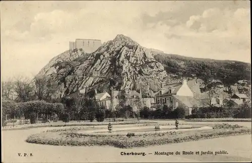 Ak Cherbourg Manche, Montagne du Roule et Jardin public