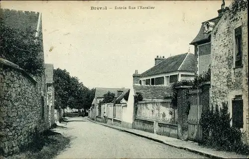 Ak Bréval Yvelines, Entrée Rue l'Escalier