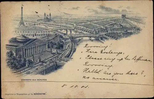 Ak Paris I, Panorama aus der Vogelperspektive