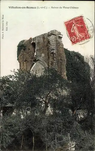 Ak Villedieu en Beauce Loir et Cher, Ruines du Vieux Chateau