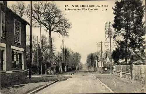 Ak Vaucresson Hauts de Seine, L'Avenue du Clos Toutain
