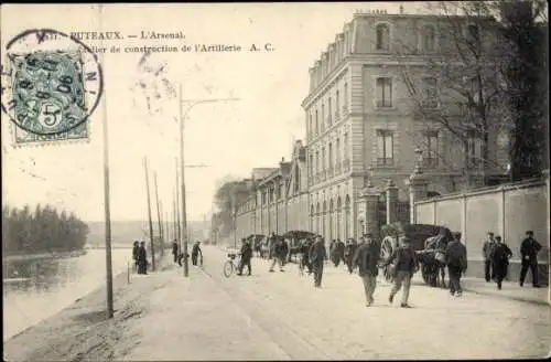 Ak Puteaux Hauts de Seine, L'Arsenal, Atelier de construction de l'Artillerie