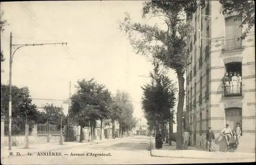 Ak Asnières sur Seine Hauts-de-Seine, Avenue d'Argenteuil