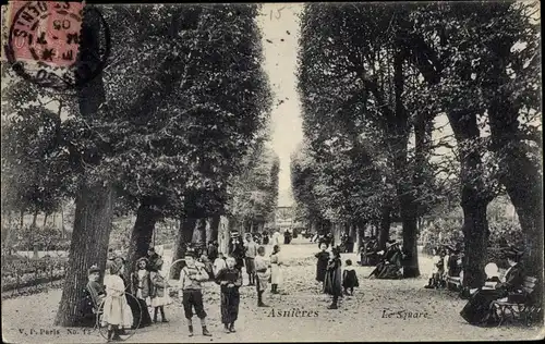 Ak Asnières sur Seine Hauts-de-Seine, Le Square