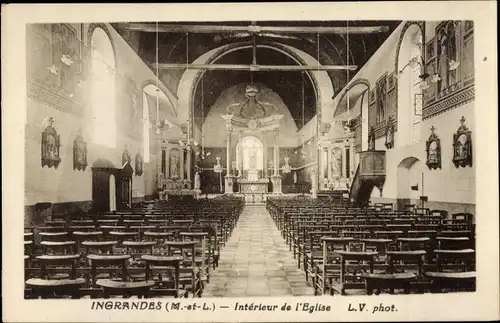 Ak Ingrandes Maine-et-Loire, Interieur de l'Eglise