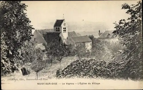 Ak Noisy sur Oise Val-d’Oise, Le Vignou, L'Eglise du Village