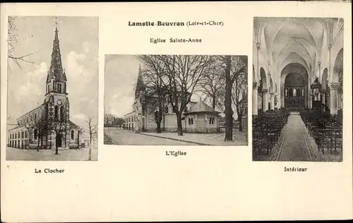 Ak Lamotte Beuvron Loir et Cher, Le Clocher, L'Eglise, Interieur