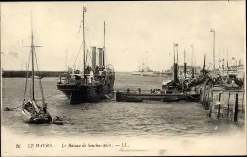 Ak Le Havre Seine Maritime, Le Bateau de Southampton