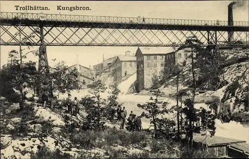 Ak Trollhättan Schweden, Kungsbron